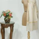 Off-White Pure Pashmina Stole with Tilla Hand Work