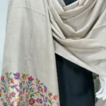 Pigeon Gray Gents Pure Pashmina Shawl with Kani Palla front