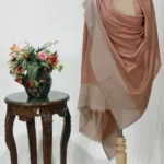 Khaki Beige Space Dye Pure Pashmina Shawl
