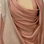 Khaki Beige Space Dye Pure Pashmina Shawl front