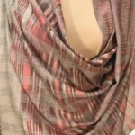 Maroon and Beige Space Dye Pure Pashmina Shawl front