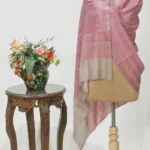 Natural and Pink Space Dye Pure Pashmina Shawl