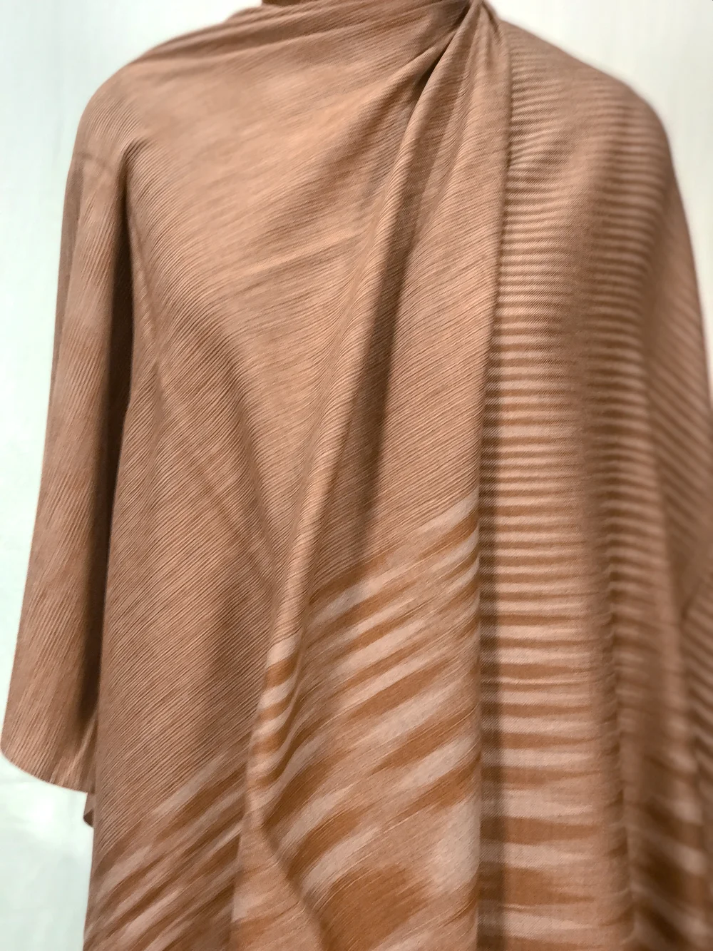 Brown and Beige Space Dye Pure Pashmina Stole front Brown and Beige Space Dye Pure Pashmina Stole front