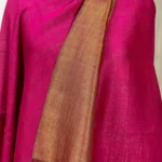 Zari Reversible Pink Pure Pashmina Shawl front