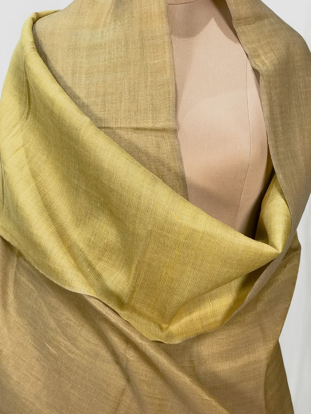 Zari Reversible Moss Green Pure Pashmina Stole front