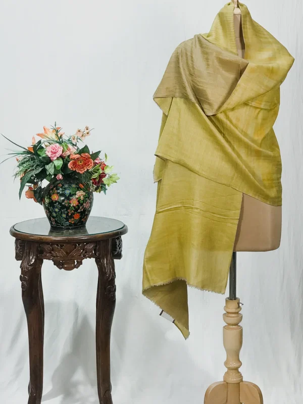 Zari Reversible Moss Green Pure Pashmina Stole