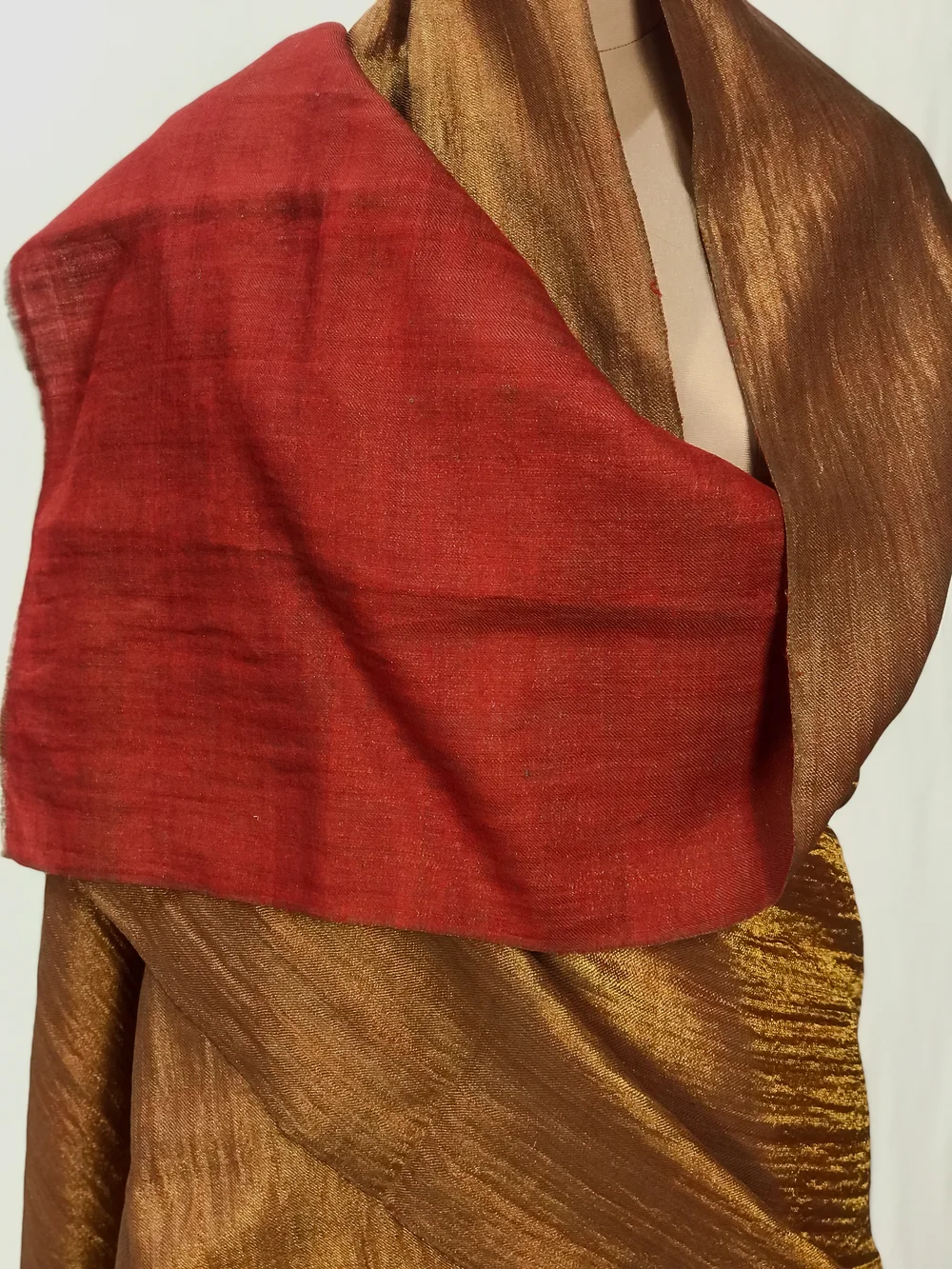 Zari Reversible Maroon Pure Pashmina Shawl front