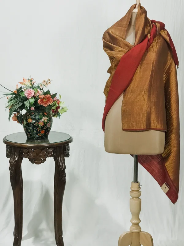 Zari Reversible Maroon Pure Pashmina Shawl