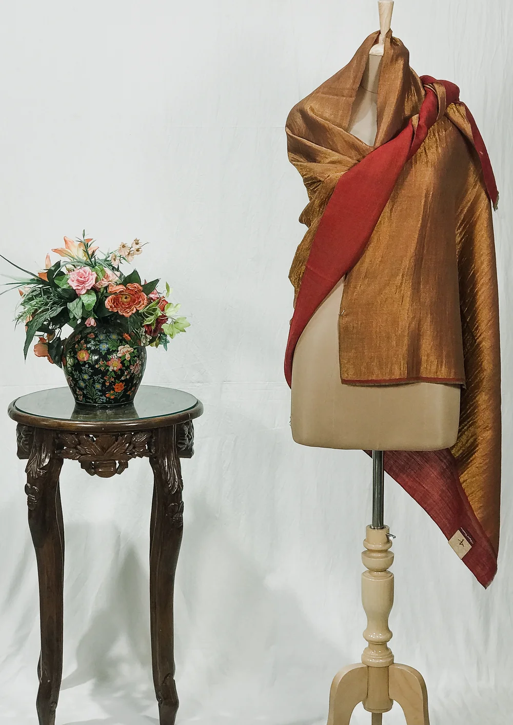 Zari Reversible Maroon Pure Pashmina Shawl