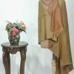Space Dye Zari Reversible Pure Pashmina Shawl (Shades of Brown)