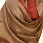Maroon and Black Space Dye Zari Reversible Pure Pashmina Shawl front
