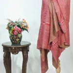 Pink and Beige Space Dye Zari Reversible Pure Pashmina Shawl