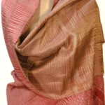 Pink and Beige Space Dye Zari Reversible Pure Pashmina Shawl front
