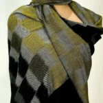 Ikat Checkered Pure Pashmina Shawl Front