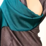 Grey and Peacock Green Reversible Pure Pashmina Shawl front
