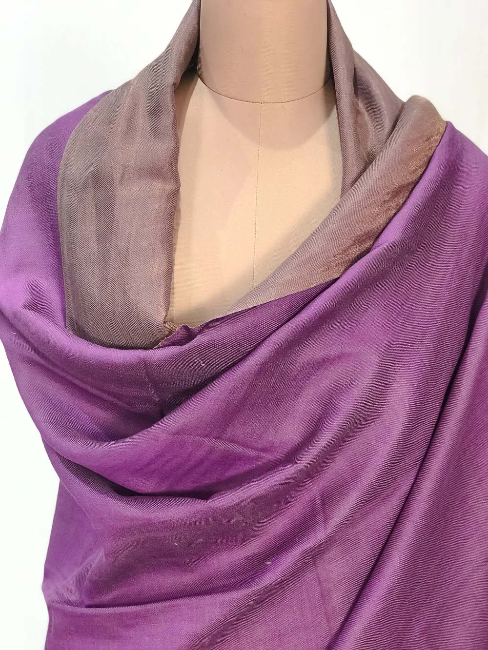 Purple Zari Reversible Pure Pashmina Shawl front