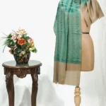 Jade Green Striped Space Dye Pure Pashmina Shawl