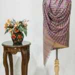Natural Beige Pure Pashmina Multi-Colour Checkered Pattern Shawl