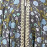 Charcoal Grey Shrug with Tilla and Kashmiri Aari Embroidery front