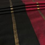 Black and Maroon Pure Pashmina Solid Shawl with Zari Stripes