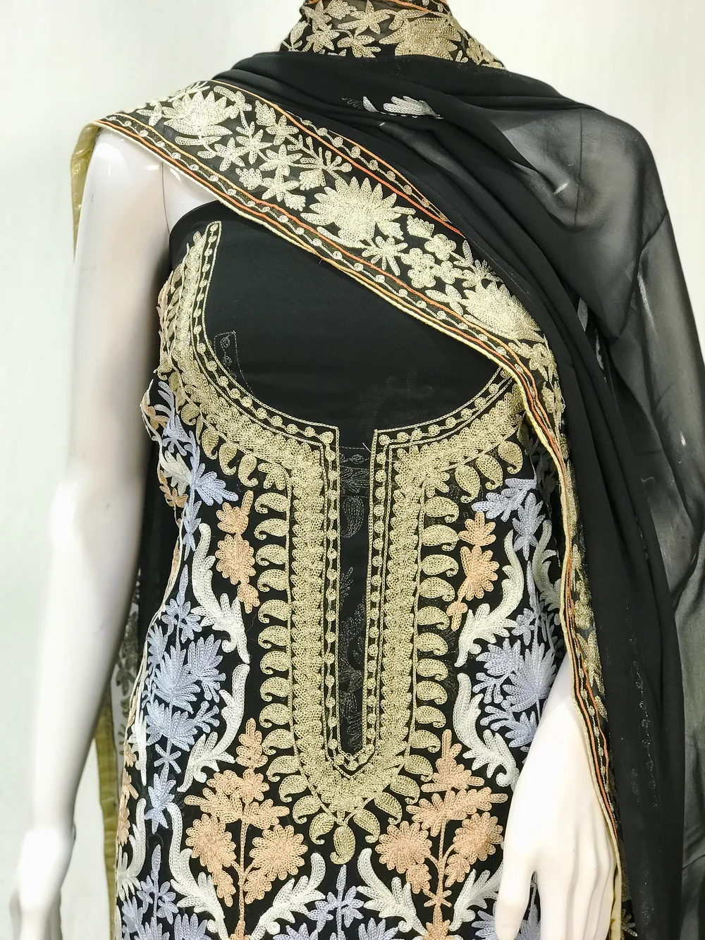 Salwar Suit with Kashmiri Aari & Zari Embroidery Front