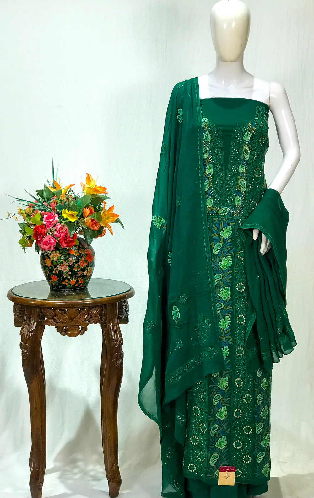 Salwar Suit with Hand Lakhnavi and Kashmiri Aari Embroidery front