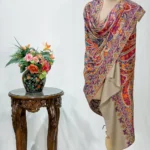 Natural Pure Pashmina Shawl With Tilla and Papier Mache Jamawar Hand Embroidery