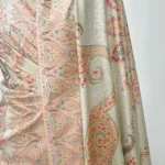 Cream Pure Pashmina Shawl With Sozni Hand Embroidery front