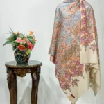Off-White Pure Pashmina Shawl With Sozni Hand Embroidery