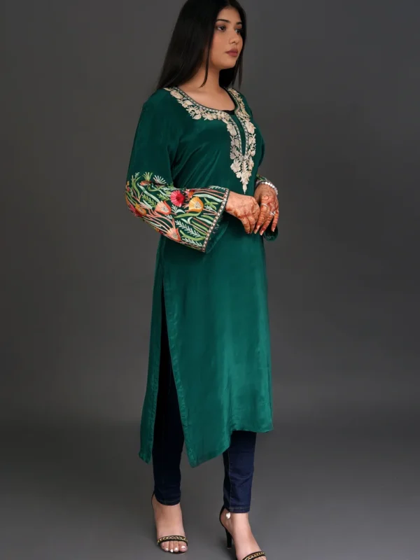 Crepe Kurta with Aari and Zari Embroidery