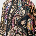 Black Pure Pashmina Shawl With Tilla and Thread Jaal Hand Embroidery front