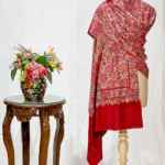 Maroon Pure Pashmina Shawl With Papier Mache Jama Hand Embroidery