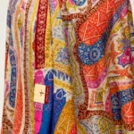 Multi-Colour Pure Pashmina Shawl with Kalamkari Hand Embroidery front