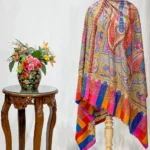 Multi-Colour Pure Pashmina Shawl with Kalamkari Hand Embroidery
