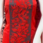 Red Salwar Suit with Kashmiri Aari Embroidery Front