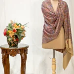 Beige Pure Pashmina Shawl with Kalamkari Hand Embroidery