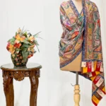 Multi-Colour Pure Pashmina Shawl with Kalamkari Hand Embroidery Hand Paint