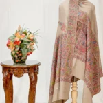 Light Natural Pure Pashmina Shawl with Kalamkari Hand Embroidery Hand Paint