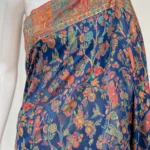 Royal Blue Modal Silk Kani Saree front