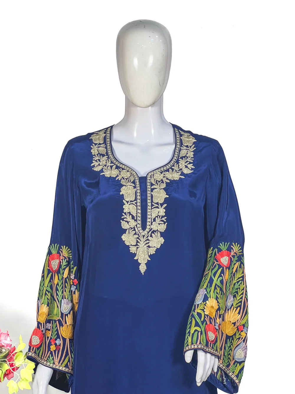 Crepe Kurta with Aari and Zari Embroidery Crepe Kurta with Aari and Zari Embroidery