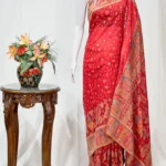 Red Tribal Modal Silk Kani Saree