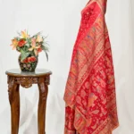 Red Tribal Modal Silk Kani Saree