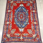 Hand Chain-Stitch Home Decor Floral Pattern Silken Rug