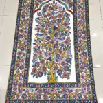 Hand Chain-Stitch Home Decor Floral Pattern Silken Rug