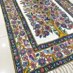 Hand Chain-Stitch Home Decor Floral Pattern Silken Rug front