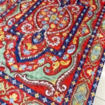 Hand Chain-Stitch Home Decor Floral Pattern Silken Rug front