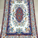 Hand Chain-Stitch Home Decor Floral Pattern Silken Rug