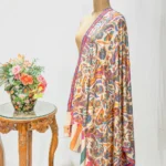 Off White Hand Woven Pure Pashmina Kani Shawl