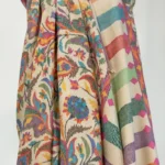 Off White Hand Woven Pure Pashmina Kani Shawl