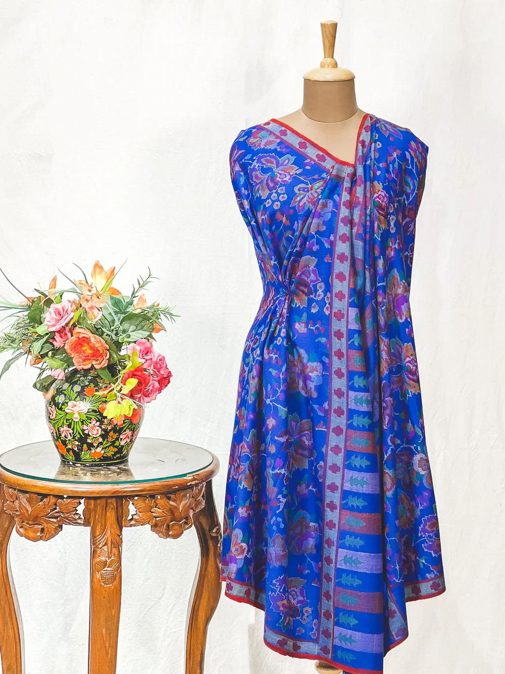 Royal Blue Hand Woven Kani Pure Pashmina Shawl